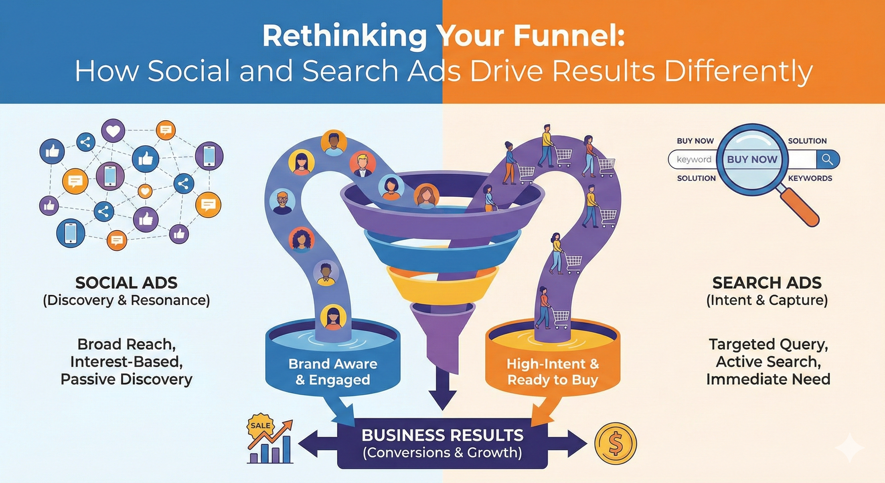 Rethinking Your Funnel: How Social and Search Ads Drive Results Differently cover image