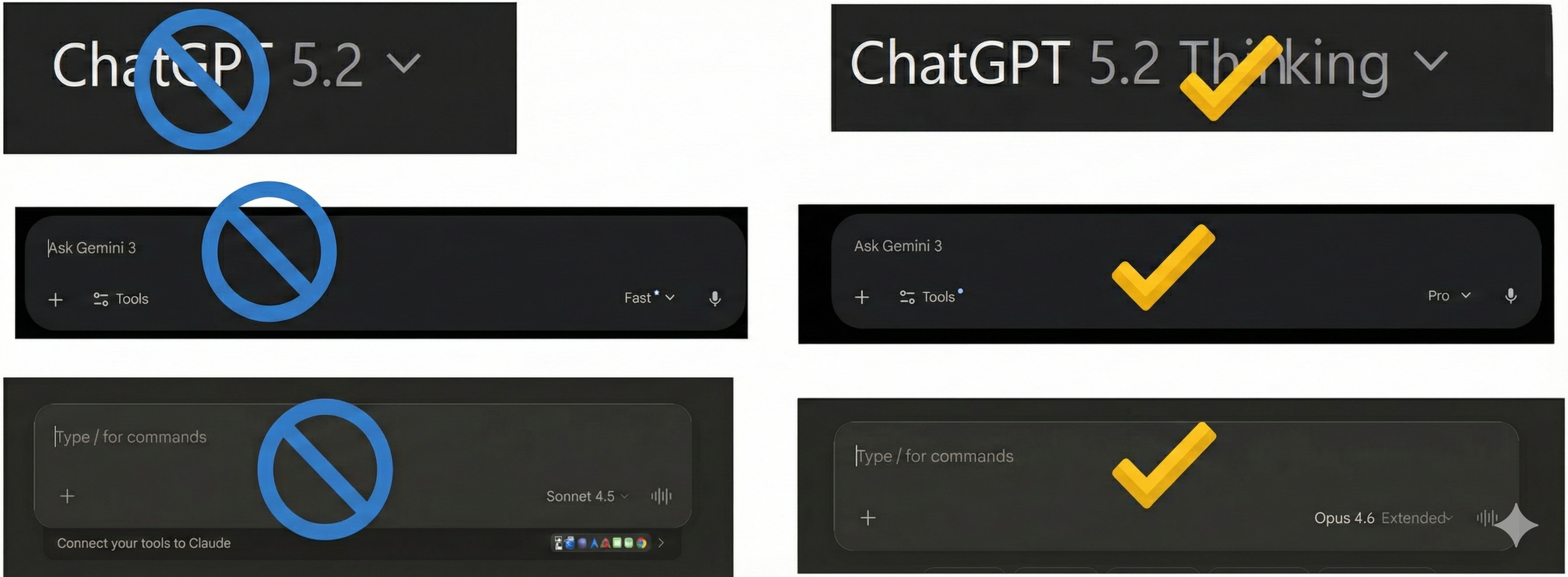 ChatGPT 5.2 model selection interface showing standard and Thinking modes
